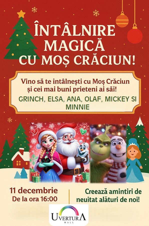 Întâlnire magică cu Moș Crăciun la Uvertura Mall!
