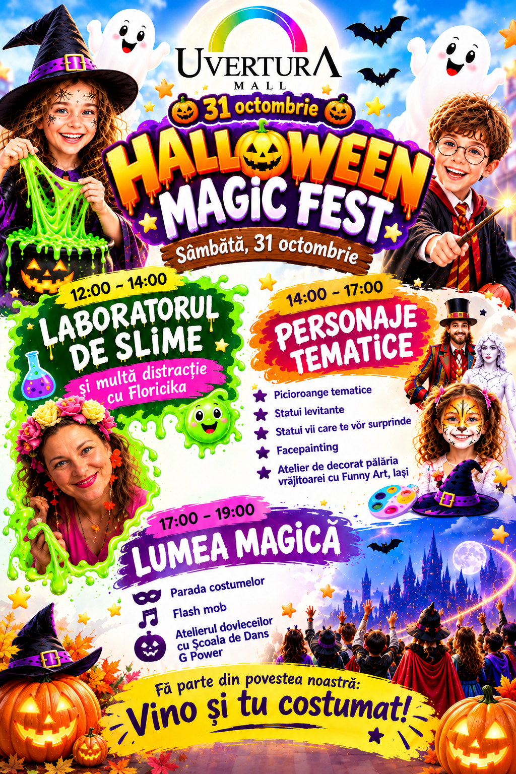 Halloween Magic Fest la Uvertura Mall – 31 octombrie 2026, program 12:00–19:00