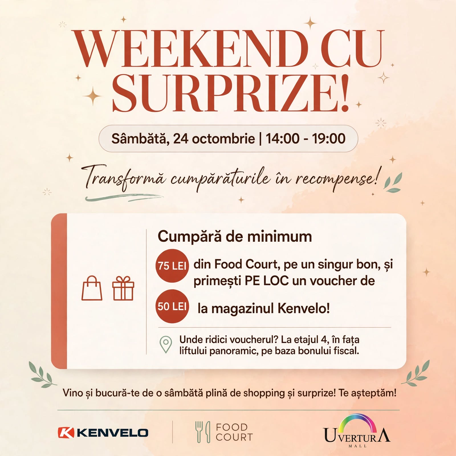Weekend cu surprize la Uvertura Mall - 24 octombrie 2026